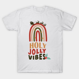 Christmas Rainbow Holy Jolly Vibes T-Shirt